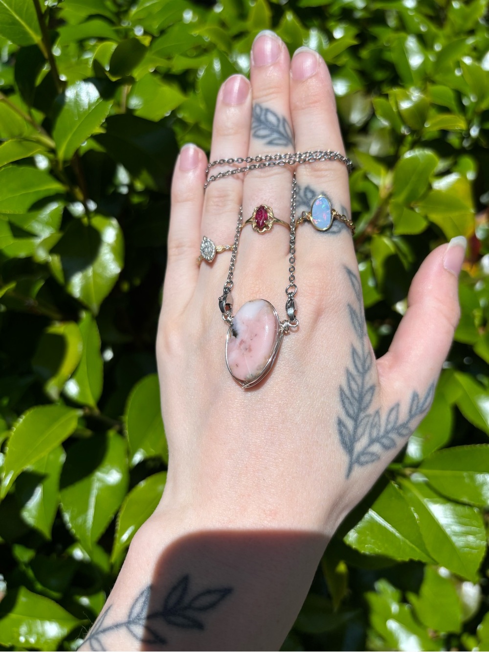 Pink opal interchangeable necklace - Picture 4 of 4